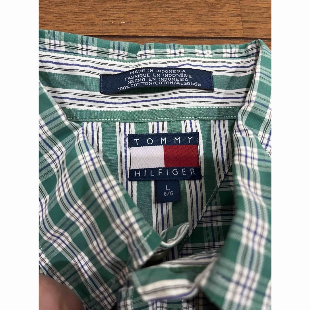 TOMMY HILFIGER(トミーヒルフィガー)のTOMMY HILFIGER ギンガムチェックシャツ フラッグタグ サイズ　L メンズのトップス(シャツ)の商品写真