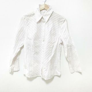 エスカーダ(ESCADA)のESCADA(エスカーダ) 長袖シャツブラウス サイズ40 XL レディース - アイボリー×ピンク×ブルー ストライプ(シャツ/ブラウス(長袖/七分))