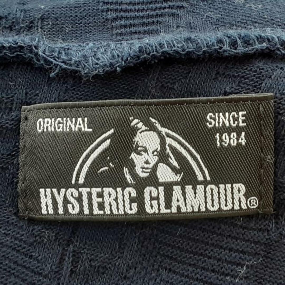 HYSTERIC GLAMOUR(ヒステリックグラマー)のHYSTERIC GLAMOUR(ヒステリックグラマー) 半袖カットソー サイズF レディース美品  - 黒 ハイネック レディースのトップス(カットソー(半袖/袖なし))の商品写真