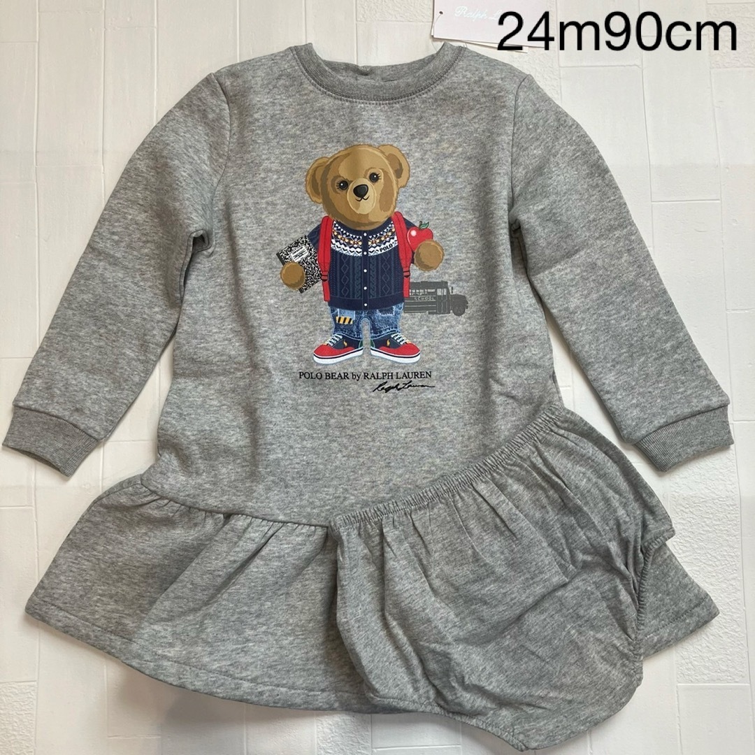 Ralph Lauren(ラルフローレン)の24m90cm   長袖ワンピース　ベア　ラルフローレン 裏起毛 キッズ/ベビー/マタニティのキッズ服女の子用(90cm~)(ワンピース)の商品写真