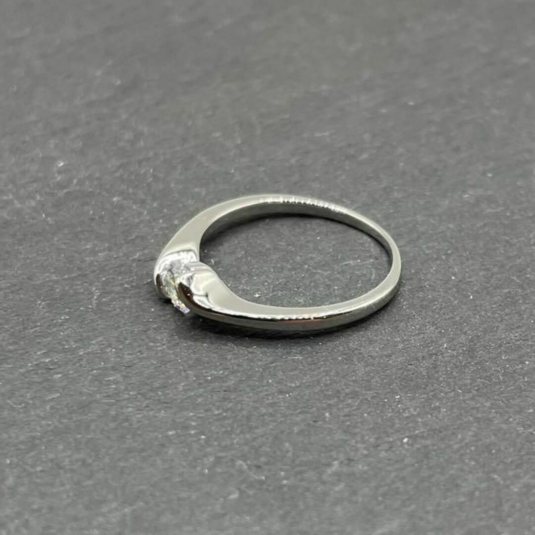 エンゲージリング　シルバー　大粒ジルコニア　細め　指輪　レディース　新品 レディースのアクセサリー(リング(指輪))の商品写真