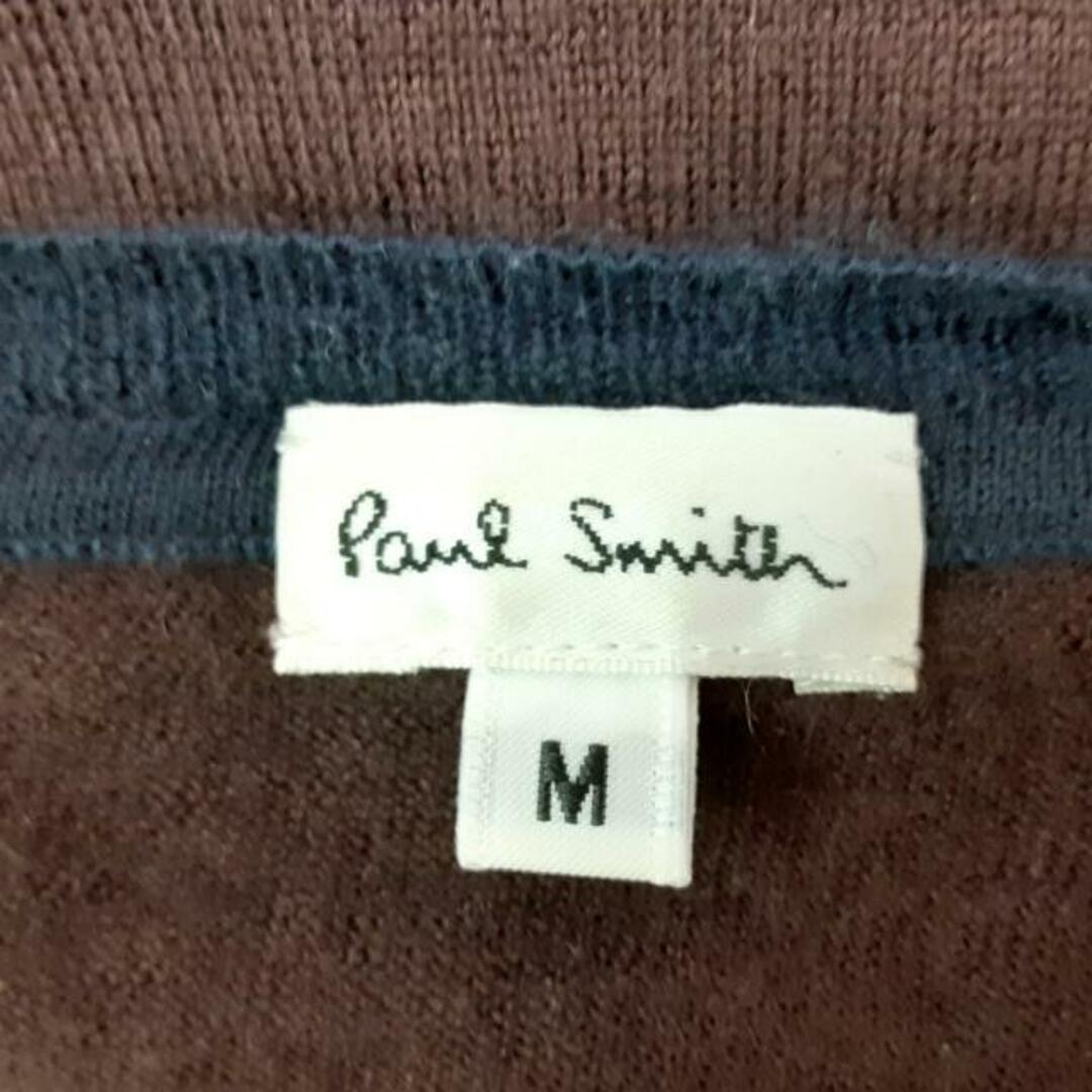 Paul Smith(ポールスミス)のPaulSmith(ポールスミス) 長袖セーター サイズM レディース美品  - グレーベージュ×ダークネイビー×ボルドー Vネック/カシミヤ/シルク レディースのトップス(ニット/セーター)の商品写真