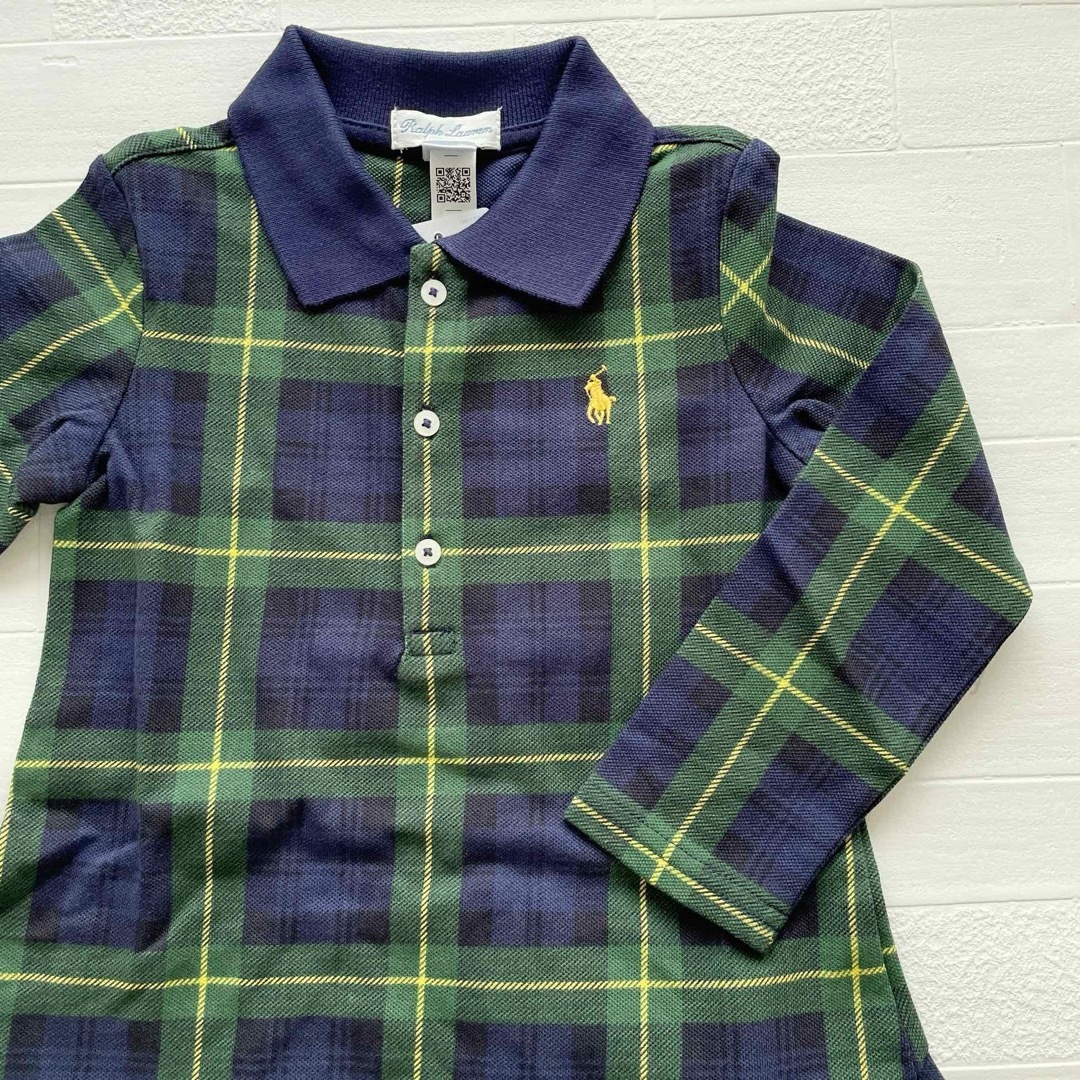 Ralph Lauren(ラルフローレン)の24m90cm  紺　緑チェック　ワンピース　ラルフローレン キッズ/ベビー/マタニティのキッズ服女の子用(90cm~)(ワンピース)の商品写真