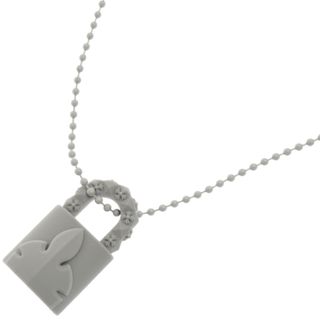 クロムハーツ(Chrome Hearts)のCHROME HEARTS クロムハーツ 23SS Silicone Padlock Rubber Necklace シリコンラバー パドロックネックレス グレー 国内ギャラ付き(ネックレス)