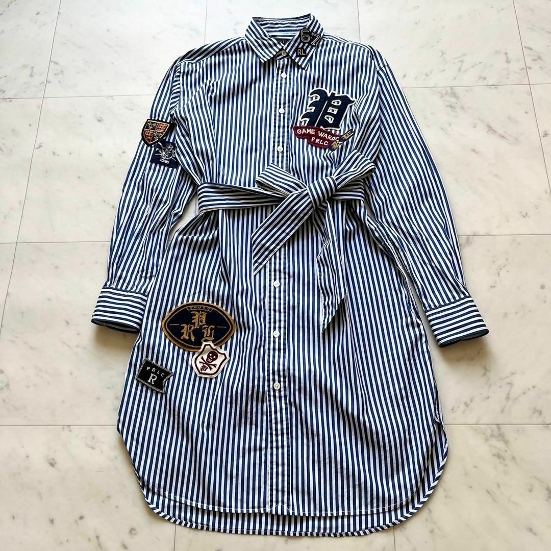 POLO RALPH LAUREN ストライプ ワッペン シャツワンピース