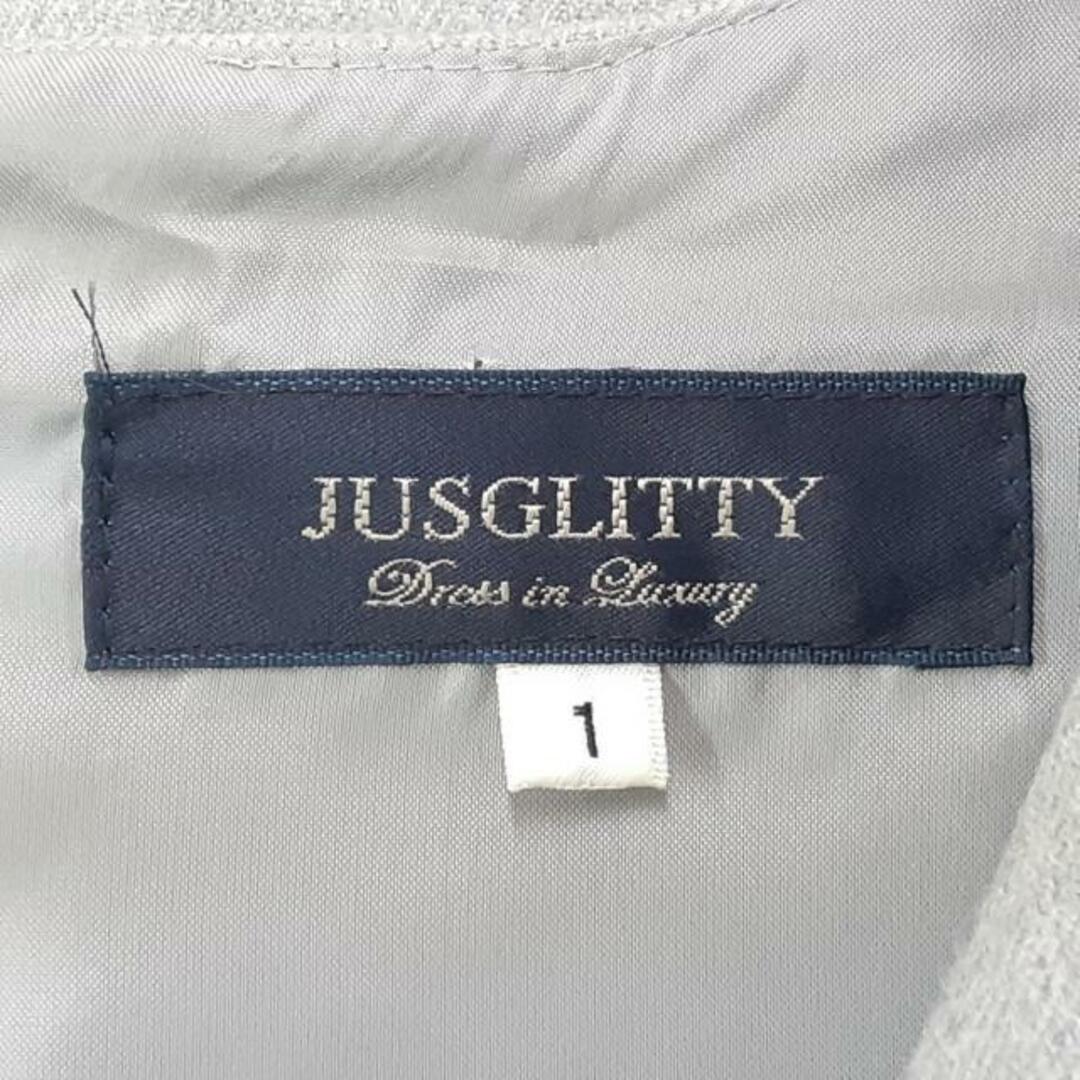 JUSGLITTY(ジャスグリッティー)のJUSGLITTY(ジャスグリッティー) ワンピース サイズ1 S レディース美品  - ライトグレー クルーネック/七分袖/ひざ丈 レディースのワンピース(その他)の商品写真