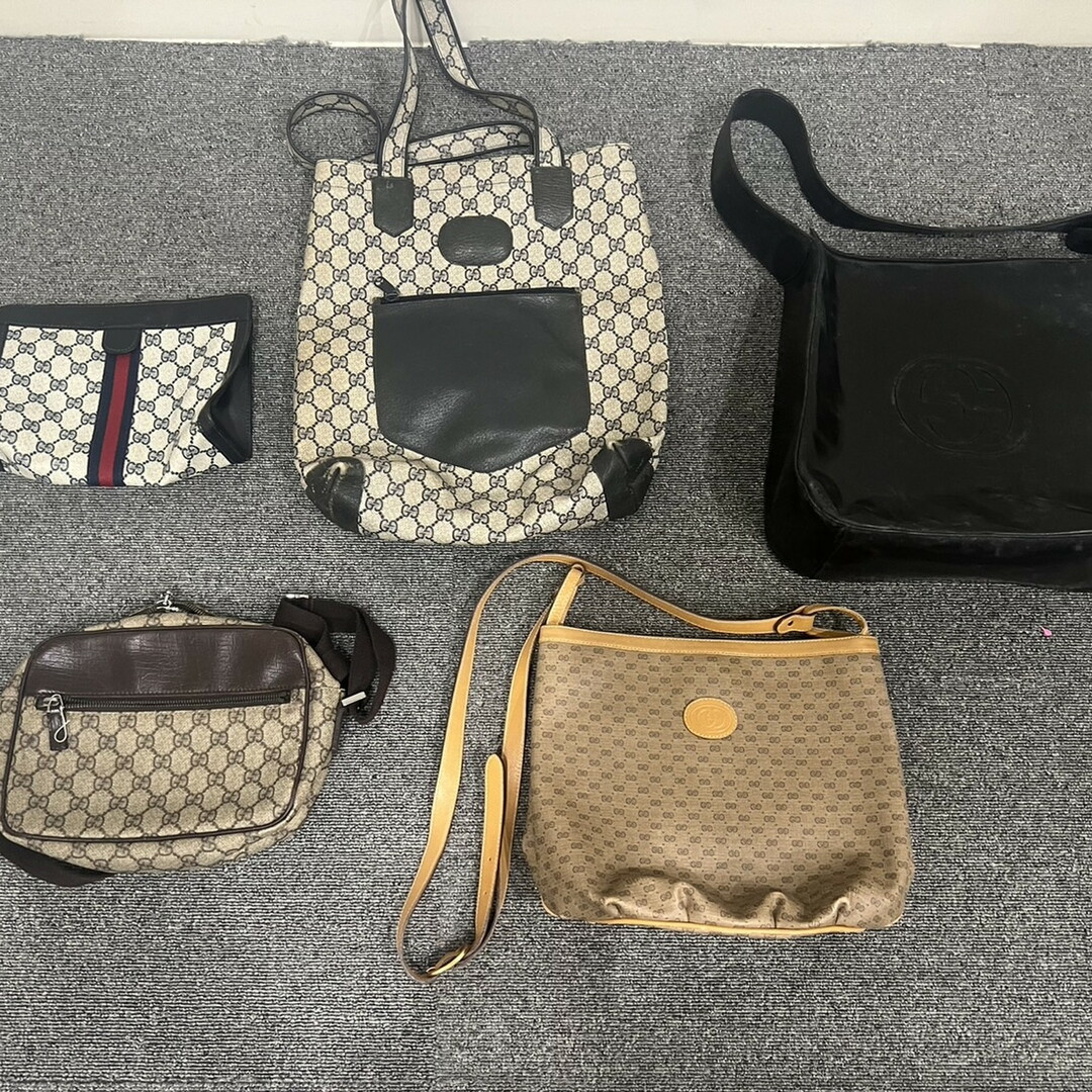 Gucci(グッチ)のまとめ 5点 セット グッチ バッグ GGスプリーム レザー ショルダー 斜め掛け トート ハンド セカンド A4 メンズ レディース EHM R8-1 メンズのバッグ(ショルダーバッグ)の商品写真