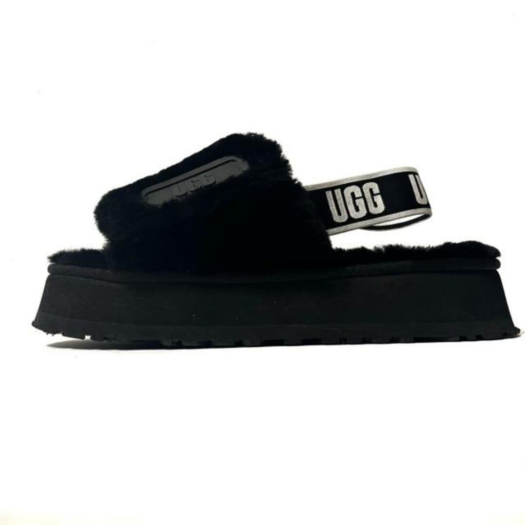 UGG(アグ)のUGG(アグ) サンダル 25 レディース ディスコ スライド 1112258 黒×白 ムートン×化学繊維 レディースの靴/シューズ(サンダル)の商品写真