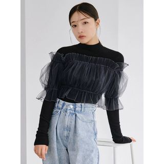 CINOH - CINOH チノ 18AW ハイネックサイドデコレーテッドニット 