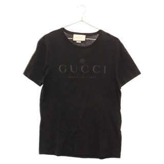 グッチ(Gucci)のGUCCI グッチ フロントロゴ クルーネック半袖Tシャツ カットソー ブラック 441685-X3A80(Tシャツ/カットソー(半袖/袖なし))