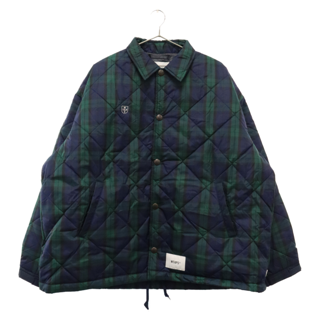 W)taps(ダブルタップス)のWTAPS ダブルタップス Chief 02 Jacket Nylon Taffeta Textile Crst ナイロンライトダウンジャケット タフタ テキスタイル クレスト グリーン 222TQDT-JKM06 メンズのジャケット/アウター(ダウンジャケット)の商品写真