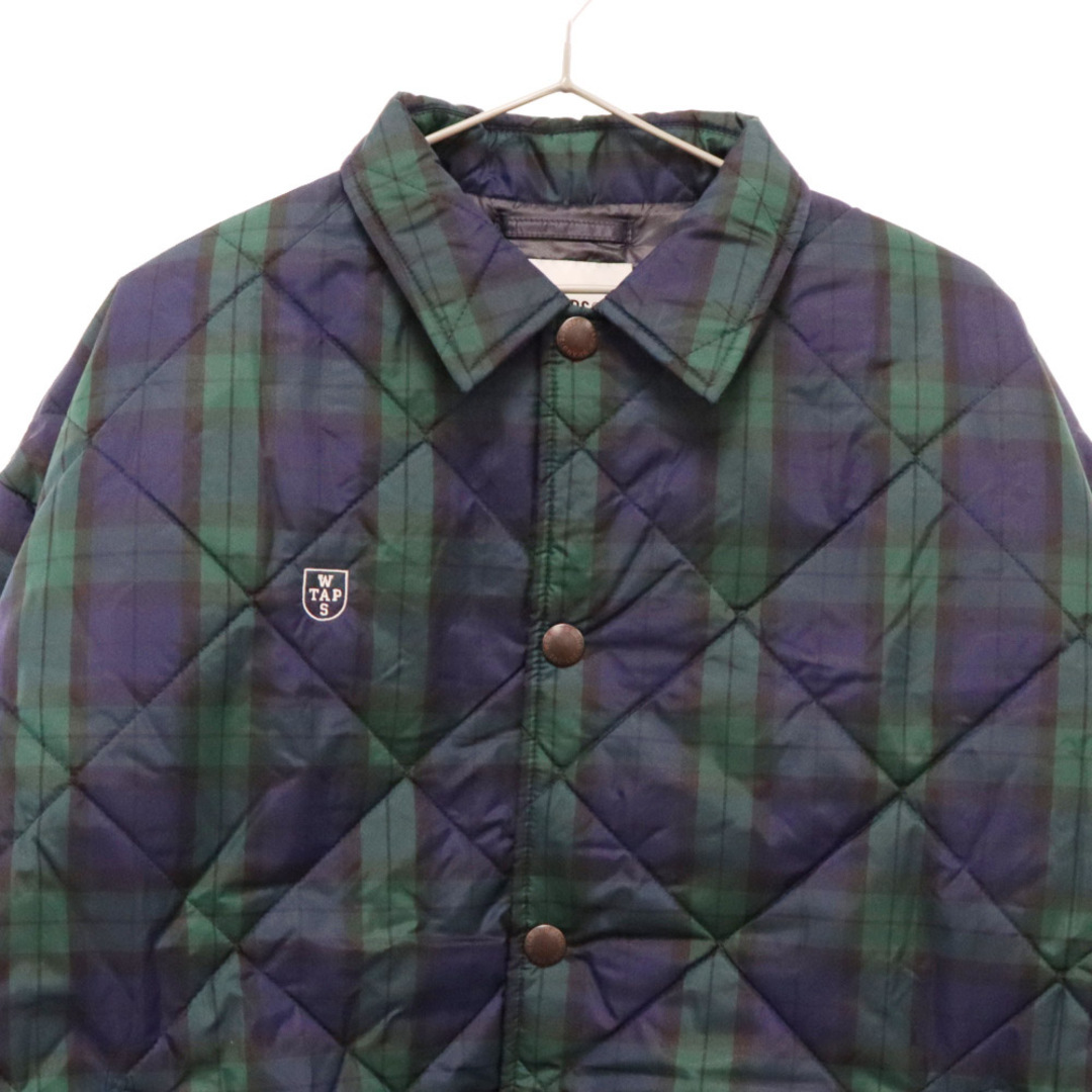 W)taps(ダブルタップス)のWTAPS ダブルタップス Chief 02 Jacket Nylon Taffeta Textile Crst ナイロンライトダウンジャケット タフタ テキスタイル クレスト グリーン 222TQDT-JKM06 メンズのジャケット/アウター(ダウンジャケット)の商品写真