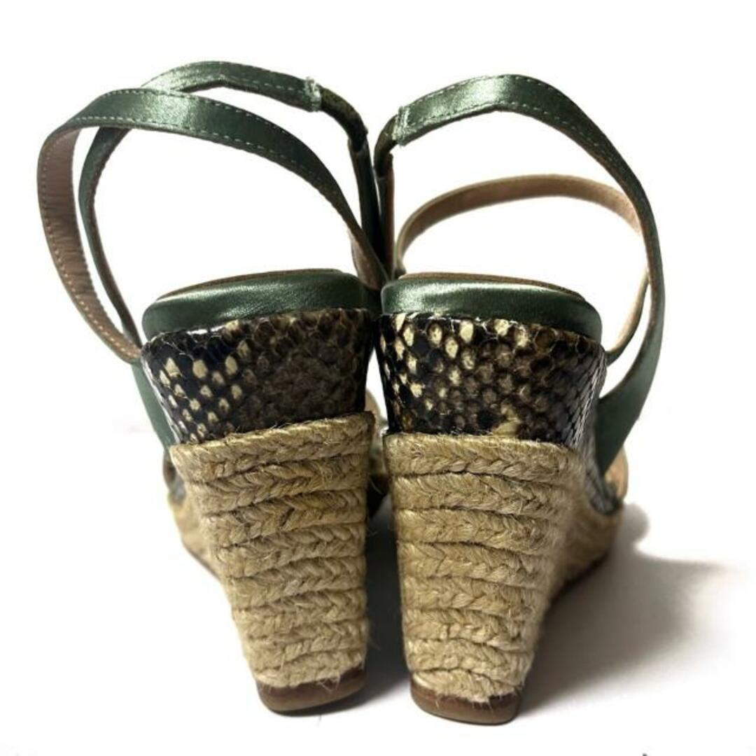 PELLICO(ペリーコ)のPELLICO(ペリーコ) サンダル 35 レディース - グリーン ウェッジソール サテン レディースの靴/シューズ(サンダル)の商品写真