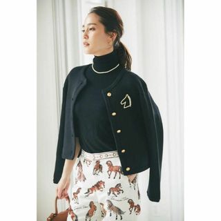 ドゥロワー(Drawer)の♡美品♡ セブンテンバイミホカワヒト　ニットジャケット　ブラック　22AW(ノーカラージャケット)