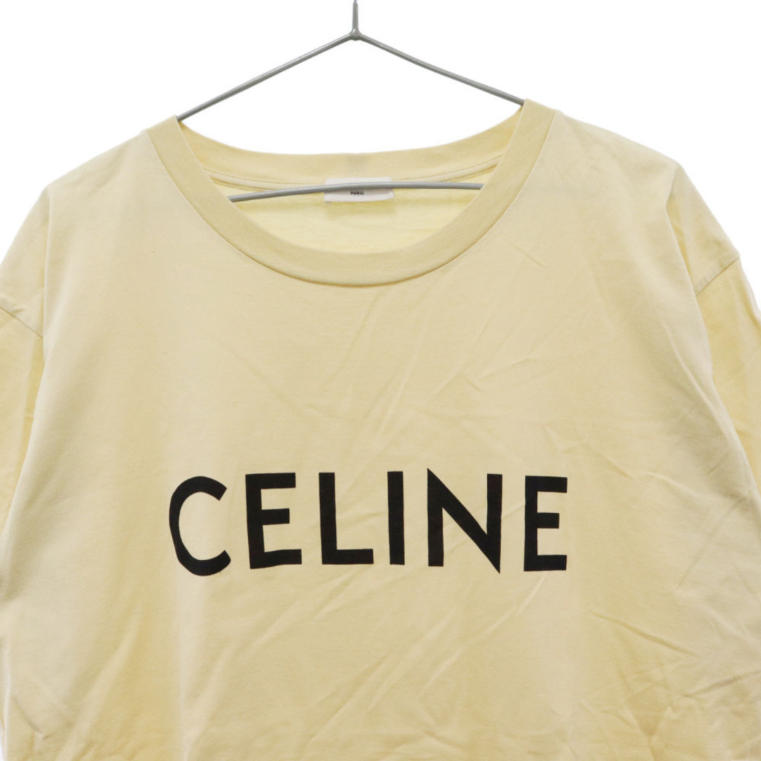 CELINE セリーヌ ロゴ ルーズTシャツ カットソー 黄色 イエロー肩幅48cm