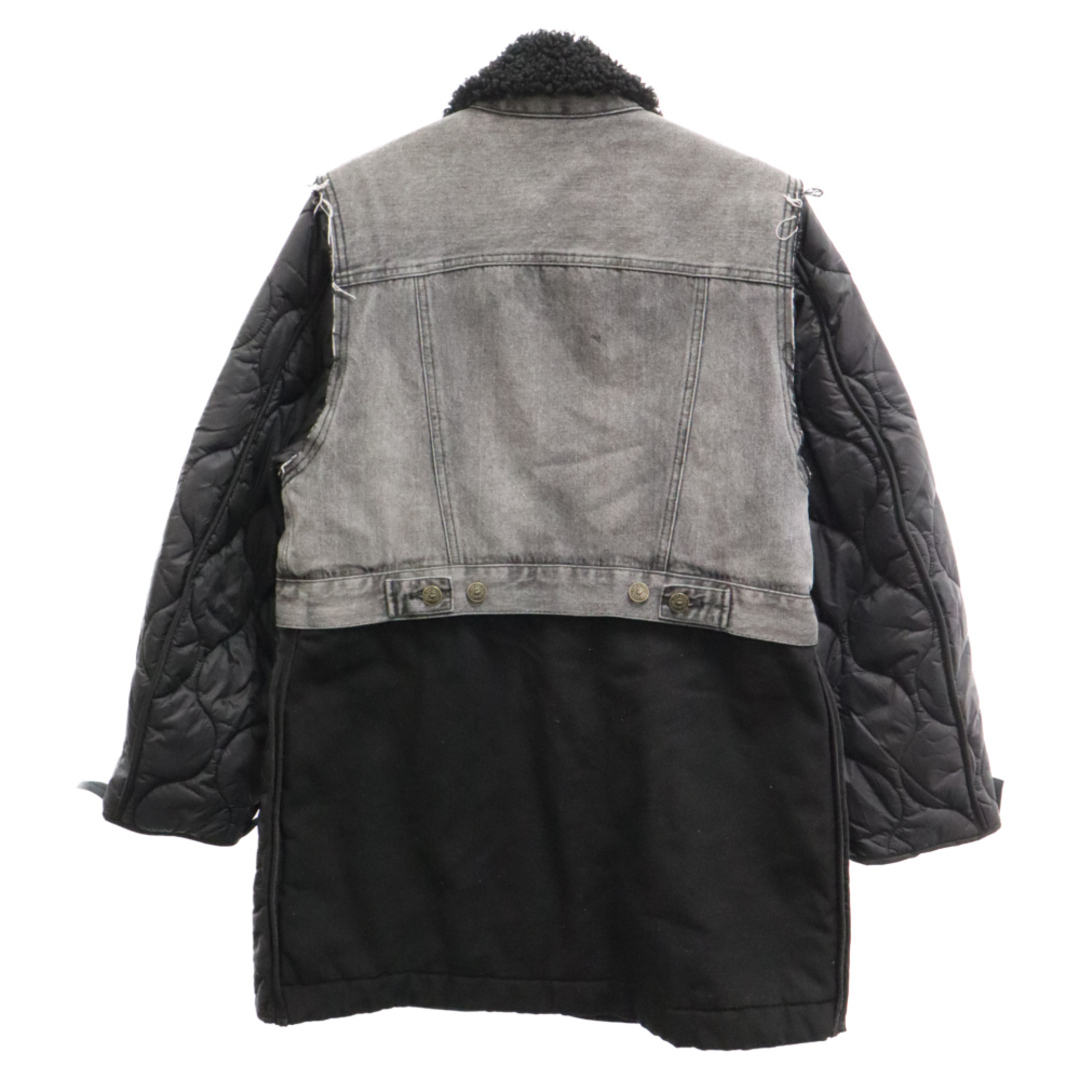 DIESEL(ディーゼル)のDIESEL ディーゼル W-SHAYL レイヤード 中綿 切り替え デニム ジャケット ブラック A008740 メンズのジャケット/アウター(Gジャン/デニムジャケット)の商品写真