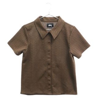 ステューシー(STUSSY)のSTUSSY ステューシー WOMEN Tonal Jacquard Poly Knit 総柄半袖ジャガードシャツ レディース(シャツ)