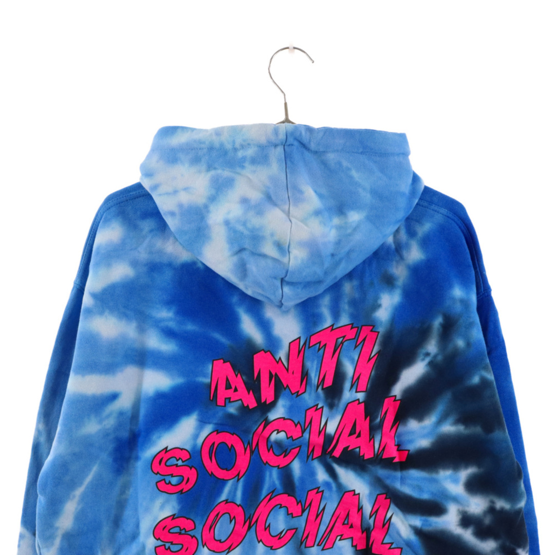 ANTI SOCIAL SOCIAL CLUB(アンチソーシャルソーシャルクラブ)のANTI SOCIAL SOCIAL CLUB アンチソーシャルソーシャルクラブ Maniac Hoodie Blue Tie Dye マニアック タイダイ ロゴプリント プルオーバーパーカー ブルー/ブラック メンズのトップス(パーカー)の商品写真