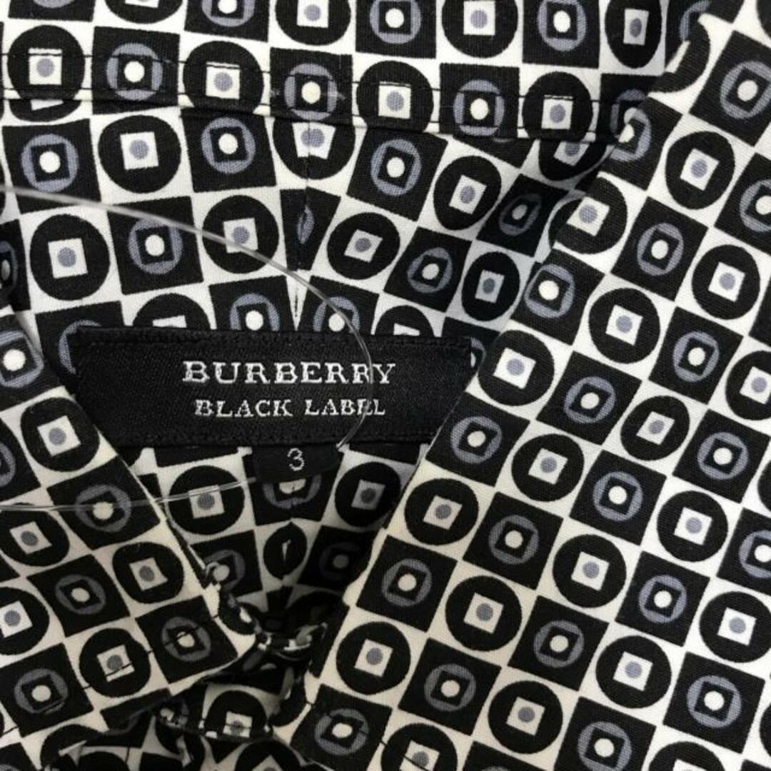 BURBERRY BLACK LABEL(バーバリーブラックレーベル)のBurberry Black Label(バーバリーブラックレーベル) 長袖シャツ サイズ3 L メンズ美品  - 黒×グレー×白 メンズのトップス(シャツ)の商品写真