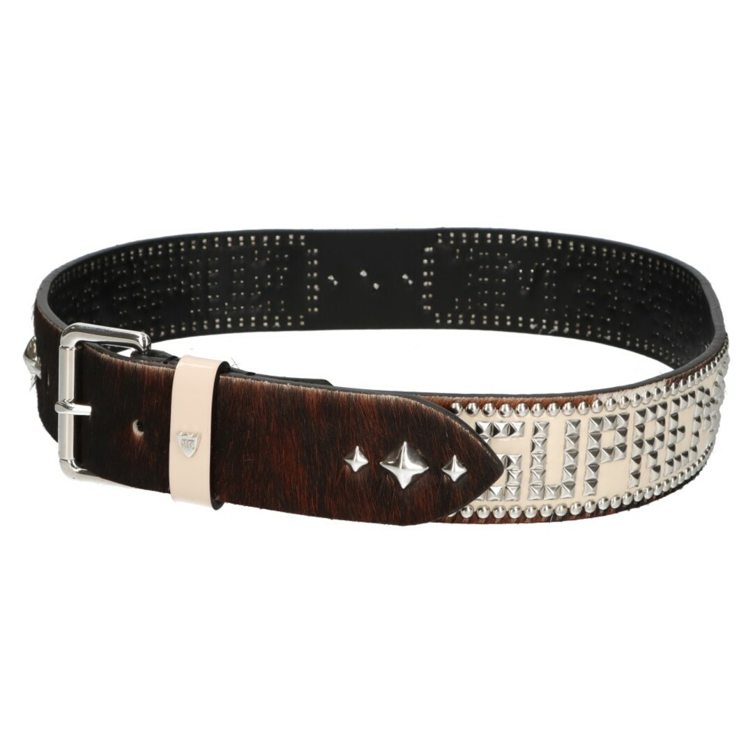 Supreme(シュプリーム)のSUPREME シュプリーム 23SS×HTC Hollywood Trading Company Studded Belt Cow ハリウッドトレーディングカンパニー ハラコレザースタッズベルト ブラウン メンズのファッション小物(ベルト)の商品写真