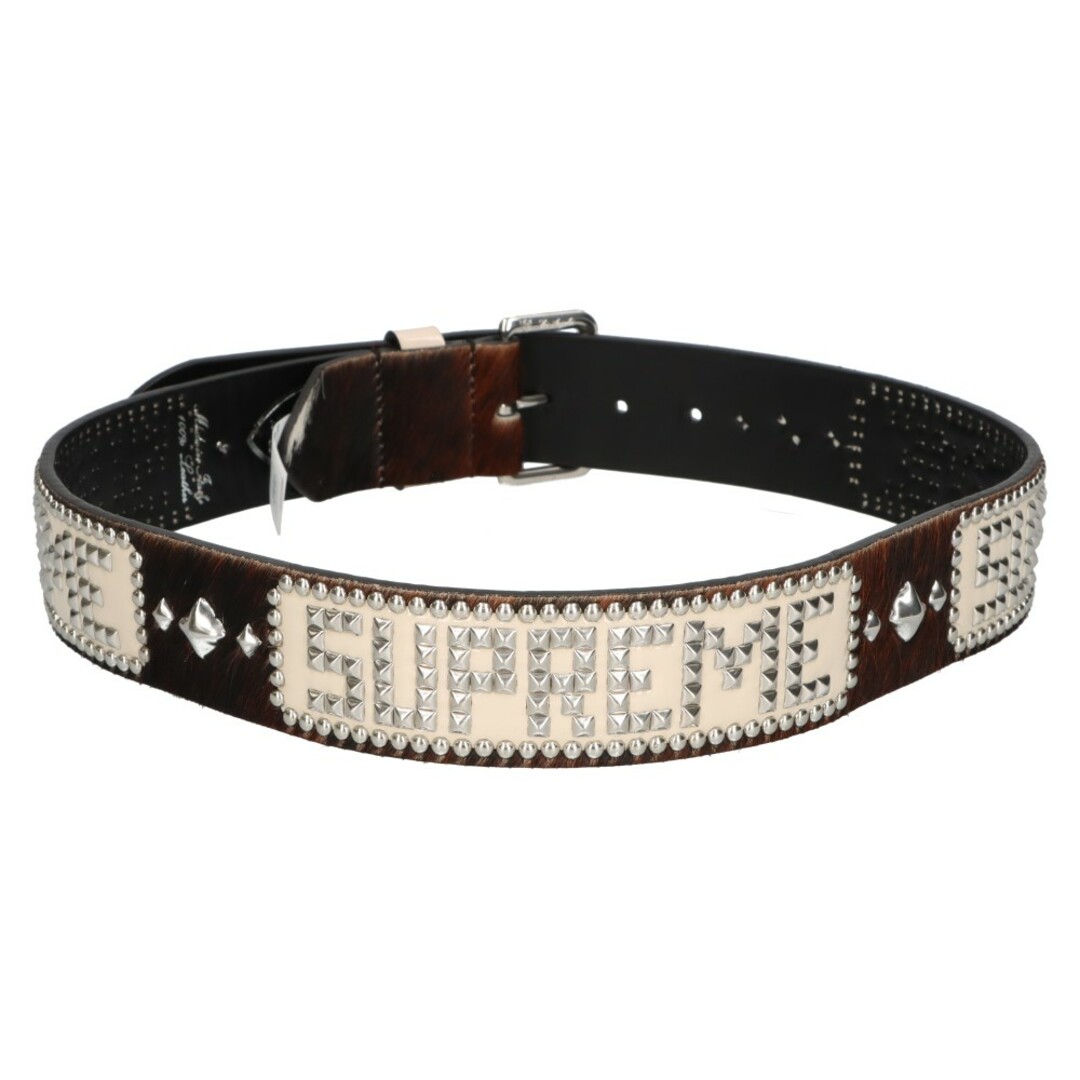 Supreme(シュプリーム)のSUPREME シュプリーム 23SS×HTC Hollywood Trading Company Studded Belt Cow ハリウッドトレーディングカンパニー ハラコレザースタッズベルト ブラウン メンズのファッション小物(ベルト)の商品写真