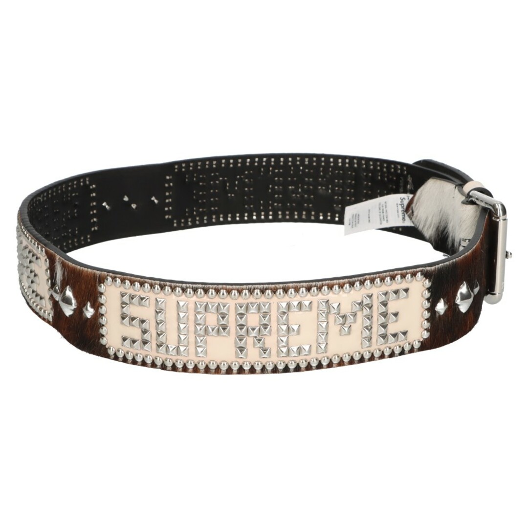 Supreme(シュプリーム)のSUPREME シュプリーム 23SS×HTC Hollywood Trading Company Studded Belt Cow ハリウッドトレーディングカンパニー ハラコレザースタッズベルト ブラウン メンズのファッション小物(ベルト)の商品写真