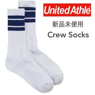 ユナイテッドアスレ(UnitedAthle)の新品未使用 ユナイテッドアスレ ライン スケーター ソックス 白 × ネイビー(ソックス)