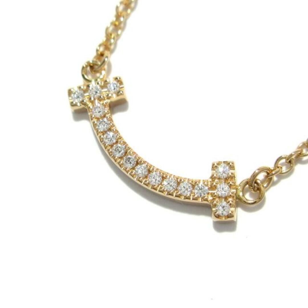 TIFFANY&Co.(ティファニー) ネックレス美品  Tスマイルペンダント(ミニ) K18PG×ダイヤモンド 16Pダイヤネックレス