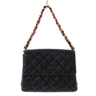 シャネル(CHANEL)のCHANEL(シャネル) ハンドバッグ レディース マトラッセ 黒 プラスチックチェーン ラムスキン(ハンドバッグ)