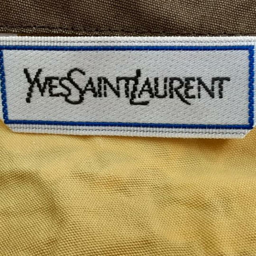 Saint Laurent(サンローラン)のYvesSaintLaurent(イヴサンローラン) ワンピース ユニセックス美品  - ダークイエロー×白×ゴールド エプロン/花柄 レディースのワンピース(その他)の商品写真