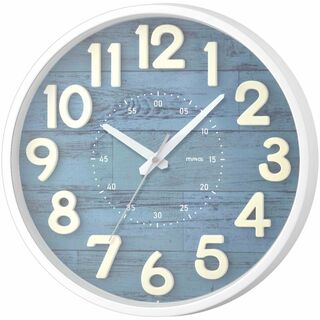 【色: ブルー】MAG(マグ) 掛け時計 アナログ クレープ 静音 連続秒針 立(置時計)