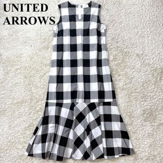 ユナイテッドアローズ(UNITED ARROWS)のUNITED ARROWS  ギンガムチェック柄 ワンピース  マーメイド 38(ロングワンピース/マキシワンピース)