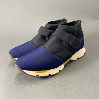 マルニ(Marni)の6c8 MARNI マルニ ネオプレン ミドルカットスニーカー シューズ ベルクロストラップ 42 ネイビー メンズ(スニーカー)