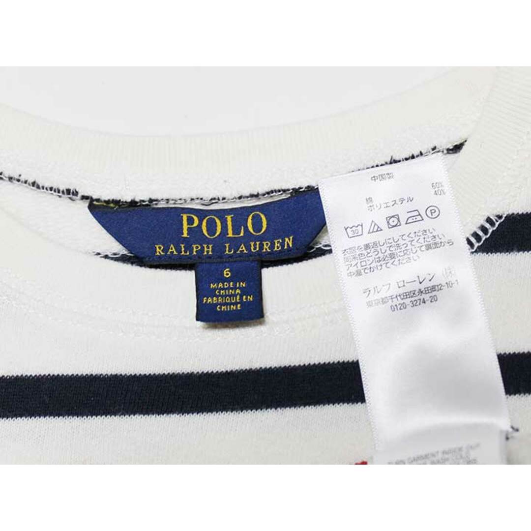 Ralph Lauren(ラルフローレン)の【春物 新入荷!】‡ラルフローレン/Ralph Lauren‡120cm トレーナー/スウェット/スエット 白×紺【中古】子供服 キッズ kids 女の子 春秋 tops 022042 キッズ/ベビー/マタニティのベビー服(~85cm)(トレーナー)の商品写真