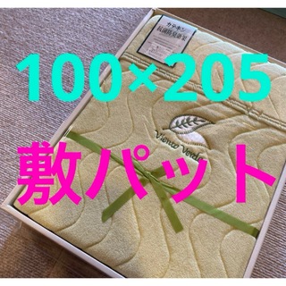 新品　敷パット　カテキン　100×205  グリーン　葉っぱ(敷パッド)