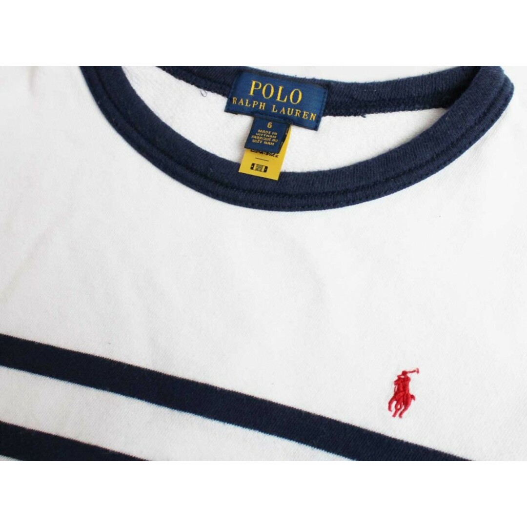 Ralph Lauren(ラルフローレン)の[ラルフローレン/Ralph Lauren]120cm トレーナー/スウェット/スエット 白×濃紺【中古】子供服 キッズ kids 男の子 女の子 春秋 tops 022042 キッズ/ベビー/マタニティのベビー服(~85cm)(トレーナー)の商品写真