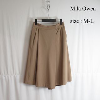 ミラオーウェン(Mila Owen)の美品 Mila Owen デザイン ワイドパンツ ガウチョ ボトムス M-L(カジュアルパンツ)