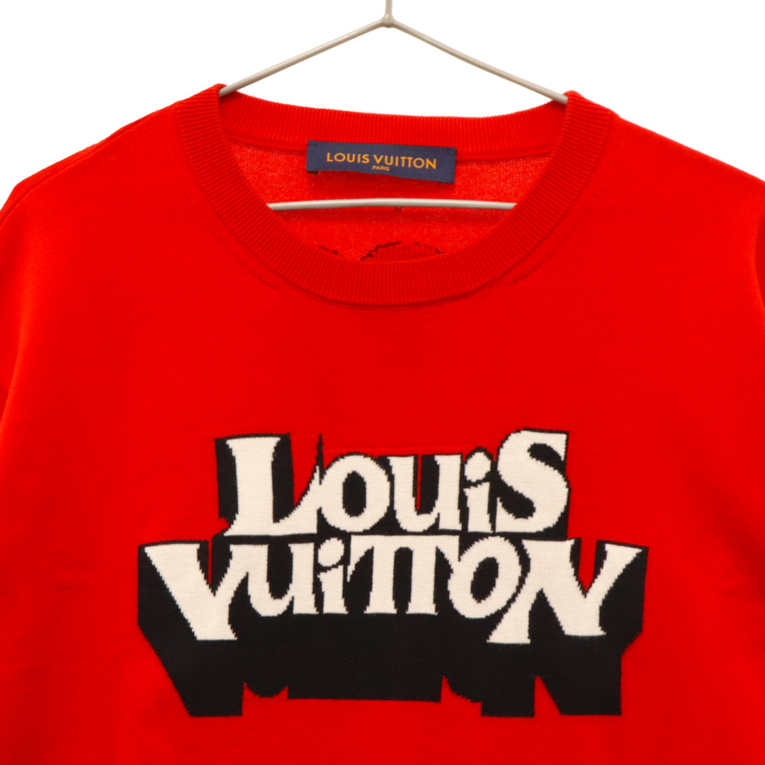 LOUIS VUITTON(ルイヴィトン)のLOUIS VUITTON ルイヴィトン 23SS ロゴデザインニット半袖Tシャツ レッド RM2319 JL4 HON01W メンズのトップス(Tシャツ/カットソー(半袖/袖なし))の商品写真