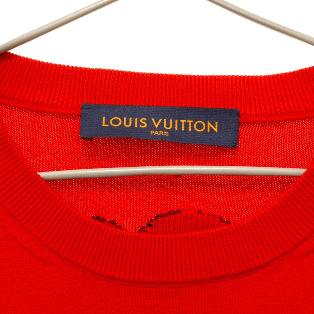 LOUIS VUITTON(ルイヴィトン)のLOUIS VUITTON ルイヴィトン 23SS ロゴデザインニット半袖Tシャツ レッド RM2319 JL4 HON01W メンズのトップス(Tシャツ/カットソー(半袖/袖なし))の商品写真