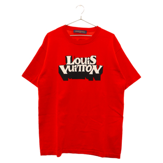ルイヴィトン(LOUIS VUITTON)のLOUIS VUITTON ルイヴィトン 23SS ロゴデザインニット半袖Tシャツ レッド RM2319 JL4 HON01W(Tシャツ/カットソー(半袖/袖なし))
