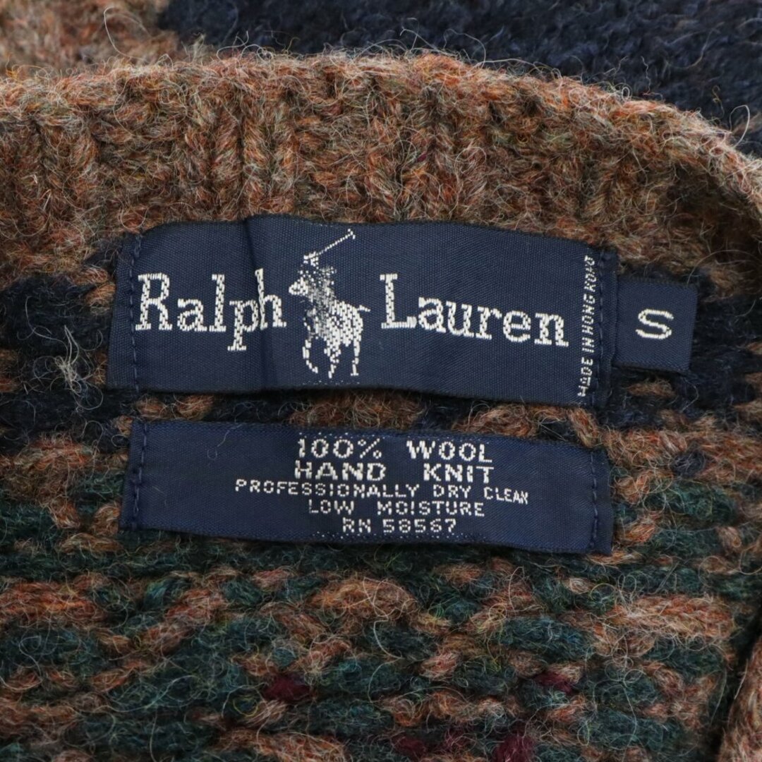 Ralph Lauren(ラルフローレン)のRALPH LAUREN ラルフローレン 90s VINTAGE ヴィンテージ ネイティブ ウール ニットベスト ブラウン メンズのトップス(ベスト)の商品写真