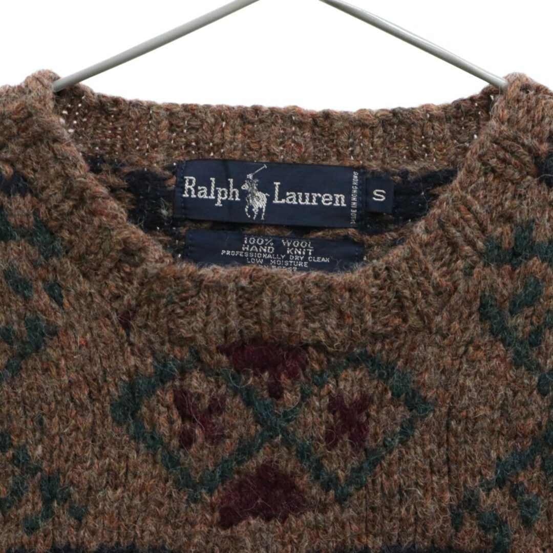 Ralph Lauren(ラルフローレン)のRALPH LAUREN ラルフローレン 90s VINTAGE ヴィンテージ ネイティブ ウール ニットベスト ブラウン メンズのトップス(ベスト)の商品写真