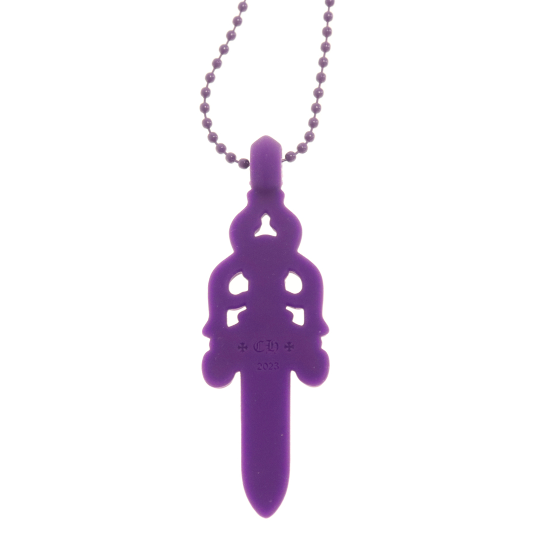 Chrome Hearts(クロムハーツ)のCHROME HEARTS クロムハーツ CH DAGGER PENDANT シリコンラバー CHダガーペンダント ネックレス ボールチェーン パープル メンズのアクセサリー(ネックレス)の商品写真