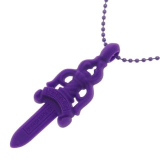 クロムハーツ(Chrome Hearts)のCHROME HEARTS クロムハーツ CH DAGGER PENDANT シリコンラバー CHダガーペンダント ネックレス ボールチェーン パープル(ネックレス)