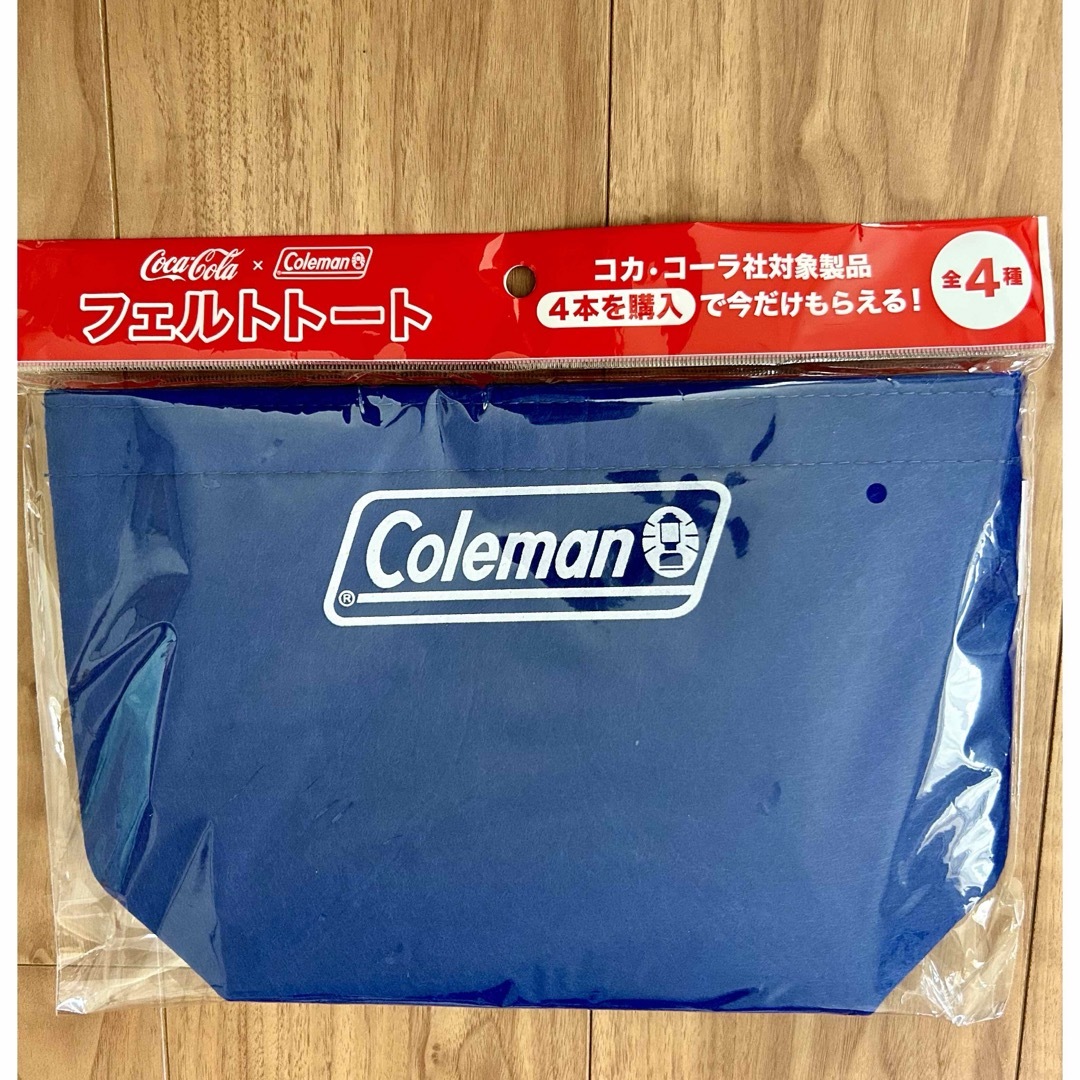 コカ・コーラ(コカコーラ)のColeman フェルトトート　ブルー エンタメ/ホビーのコレクション(ノベルティグッズ)の商品写真