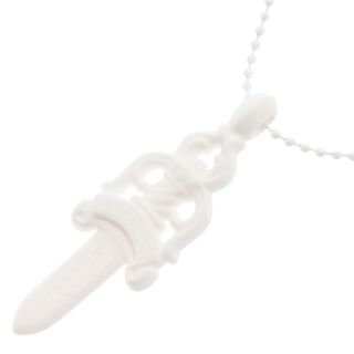 クロムハーツ(Chrome Hearts)のCHROME HEARTS クロムハーツ CH DAGGER PENDANT シリコンラバー CHダガーペンダント ネックレス ボールチェーン ホワイト(ネックレス)