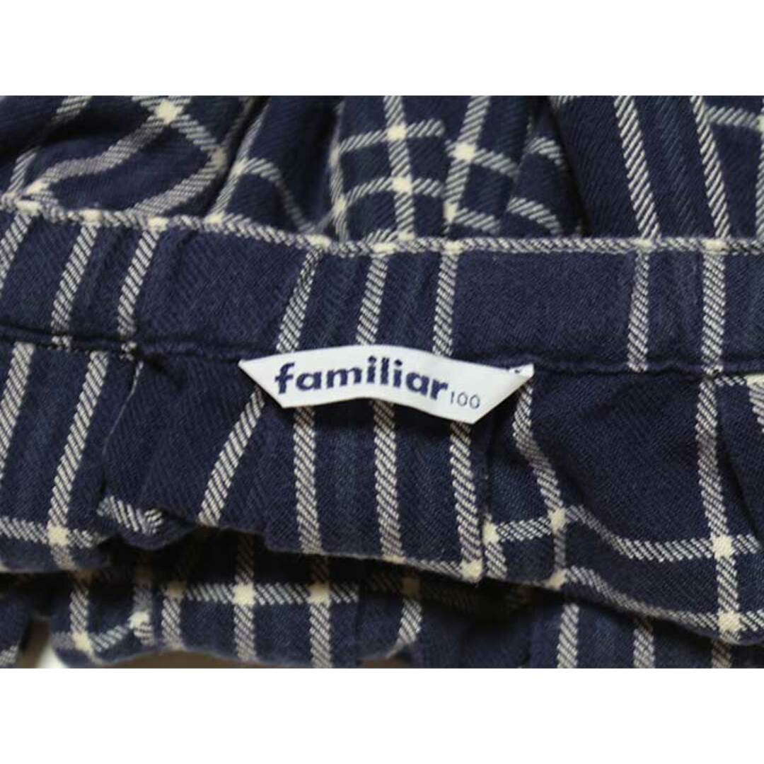 familiar(ファミリア)の【値下げ!】‡ファミリア/familiar‡100cm スカート ブルー×白【中古】子供服 キッズ kids 女の子 秋冬 309022 bottoms キッズ/ベビー/マタニティのキッズ服女の子用(90cm~)(スカート)の商品写真