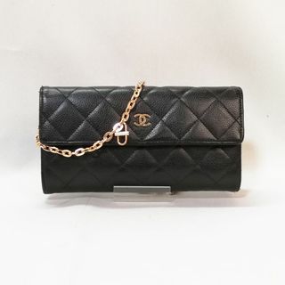 CHANEL - CHANEL シャネル マトラッセ・エナメル フラップ長財布