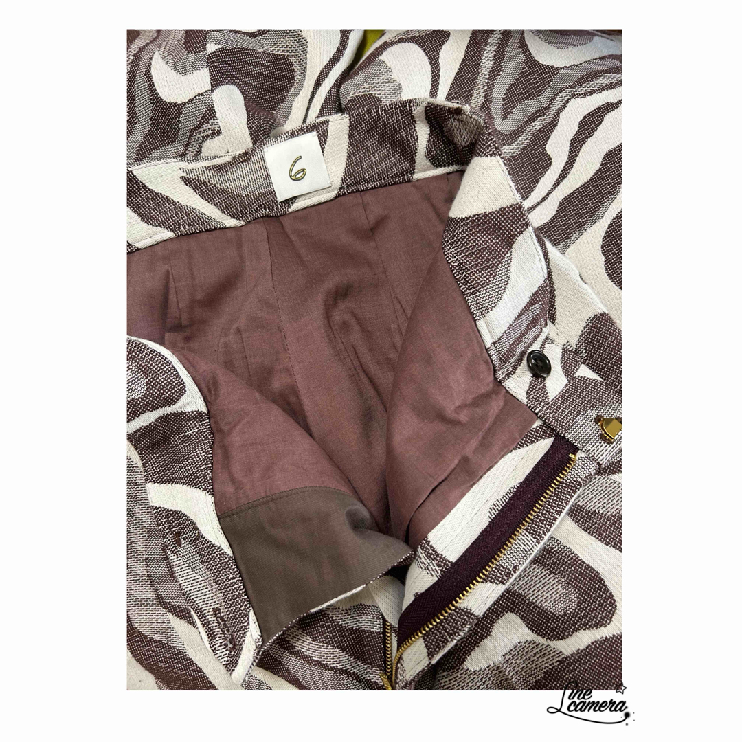 6 (ROKU)(ロク)の❣️お値下げ❣️6(ROKU)JACQUARD PANTS/パンツ裾補正済 レディースのパンツ(カジュアルパンツ)の商品写真