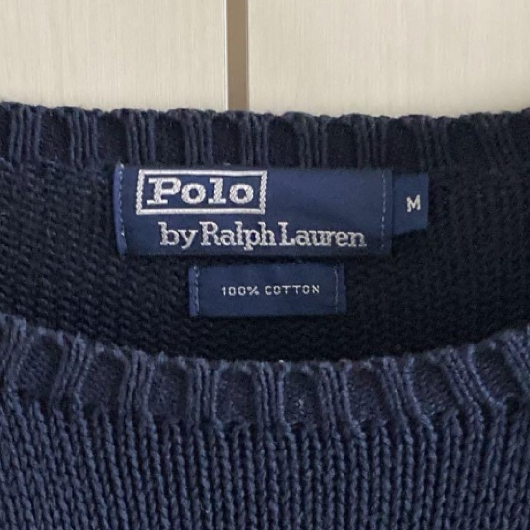 POLO RALPH LAUREN(ポロラルフローレン)の90年代 ポロ バイ ラルフローレン ポニー刺繍 コットンニット Mサイズ メンズのトップス(ニット/セーター)の商品写真